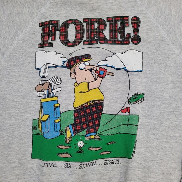 Vintage 1992 Funny Golf Sweatshirt M/L 21x23 USA - Picture 3 of 15
